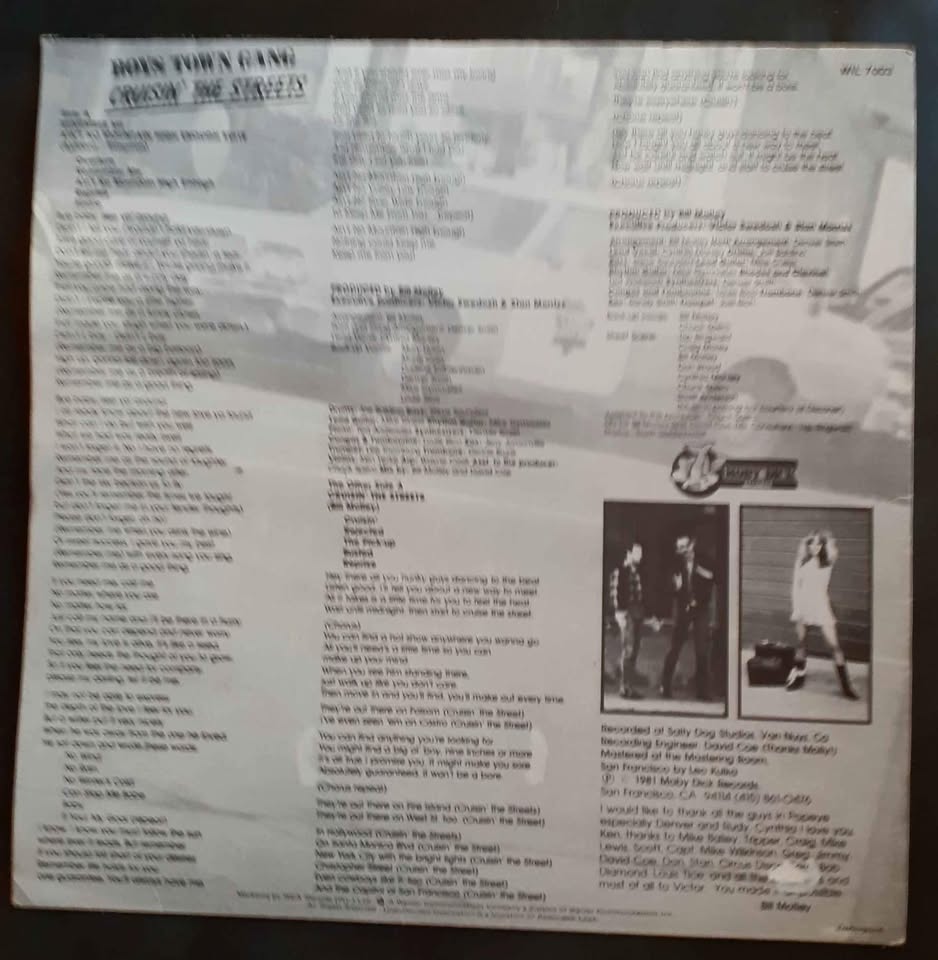 Boys Town Gang - Cruisin' The Streets LP Record