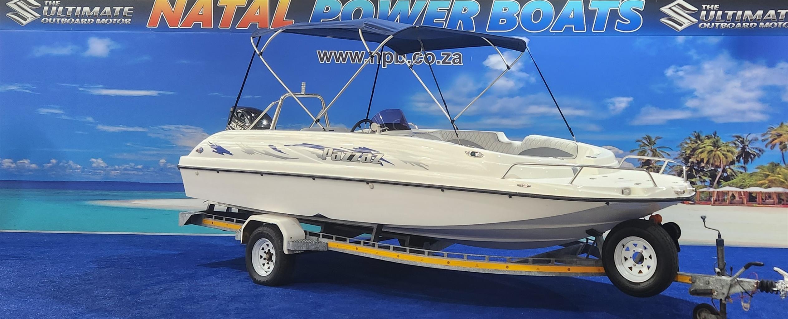 PAZZAZ 20 FT ON TRAILER 200 HP SUZUKI 4 STROKE 2015 MODEL