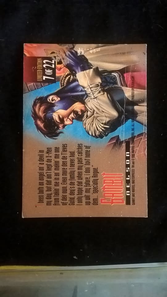 1995 Marvel Masterpieces Gambit Canvas