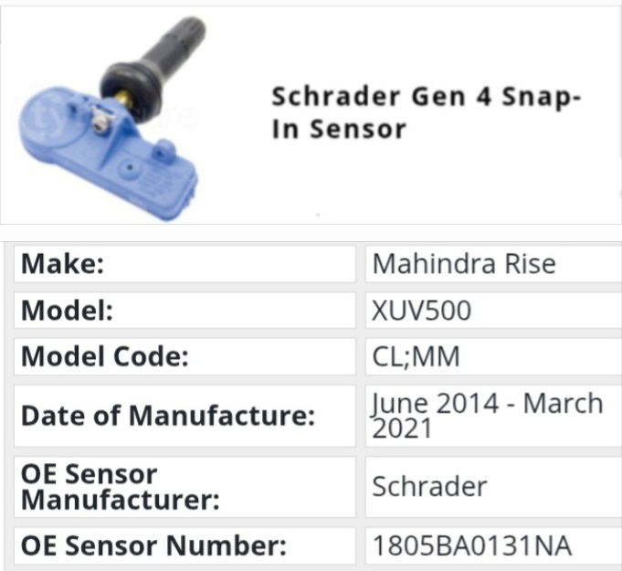 Mahindra XUV500 TPMS tyre pressure monitor sensors and valves - Private Seller Mahindra XUV500 TPMS tyre pressure monitor sensors and valves - Private Seller