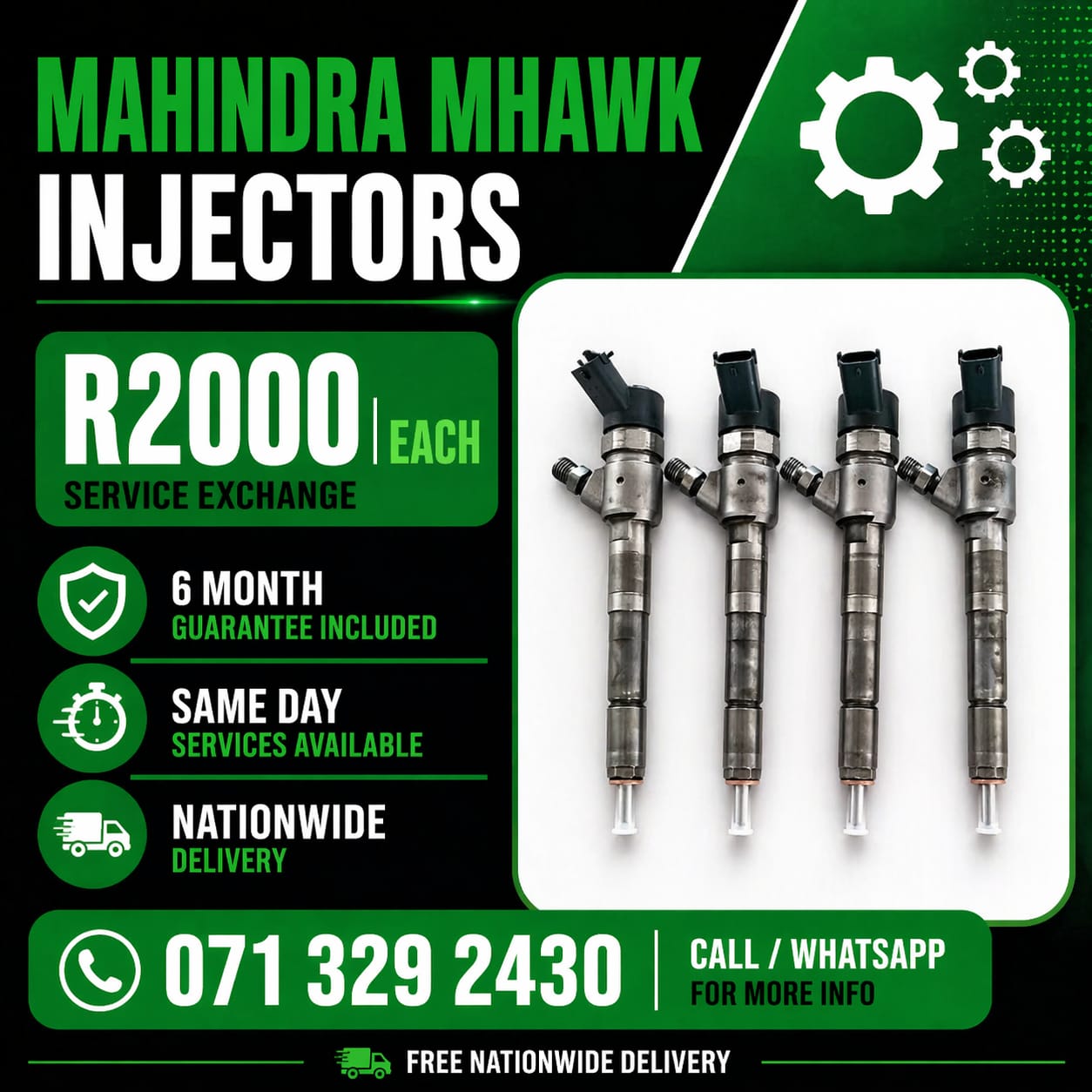 MAHINDRA MHAWK INJECTORS FOR SALE WITH WARRANTY INCLUDED - Private Seller MAHINDRA MHAWK INJECTORS FOR SALE WITH WARRANTY INCLUDED - Private Seller