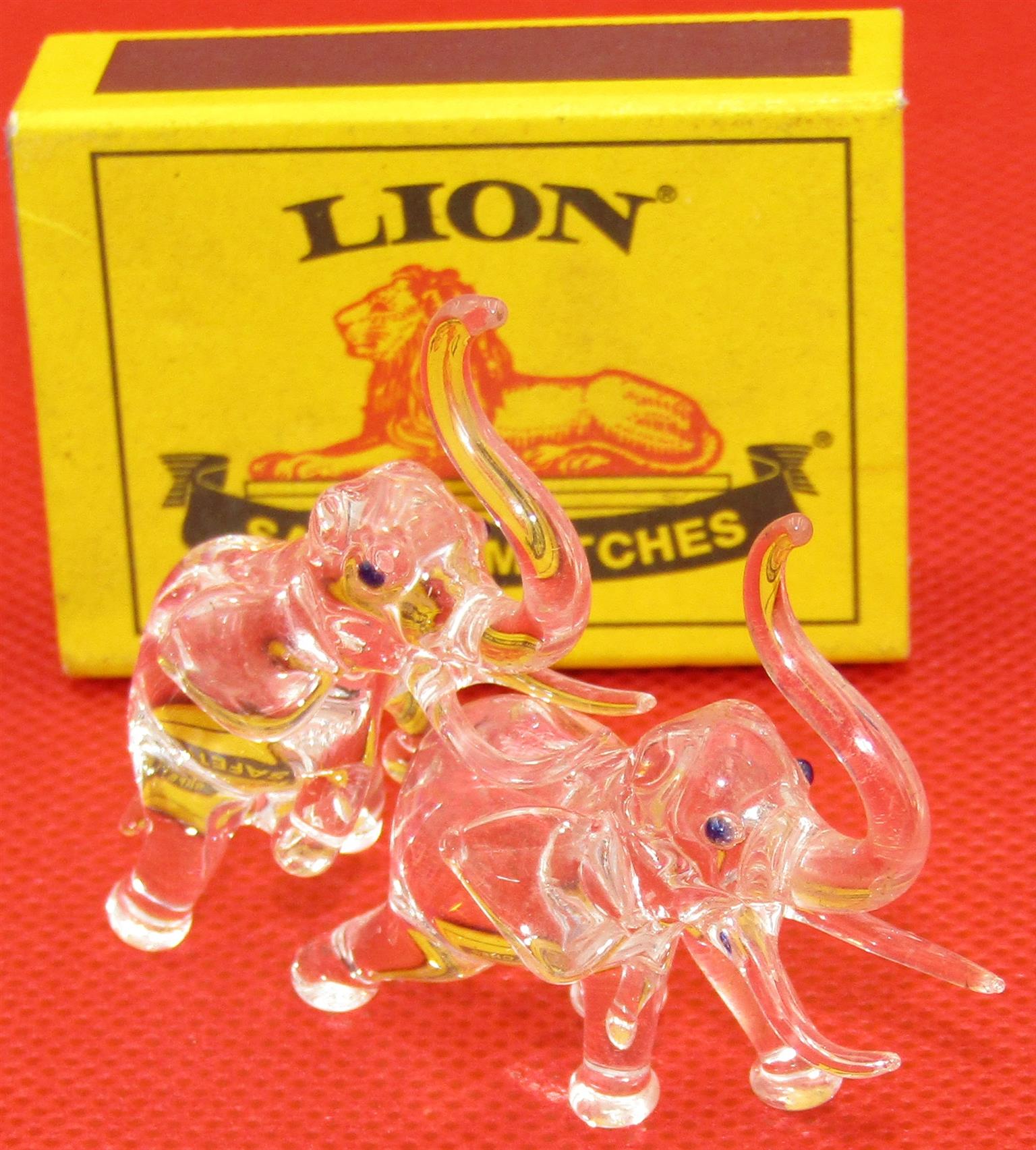 Miniature Glass Mounting Elephants