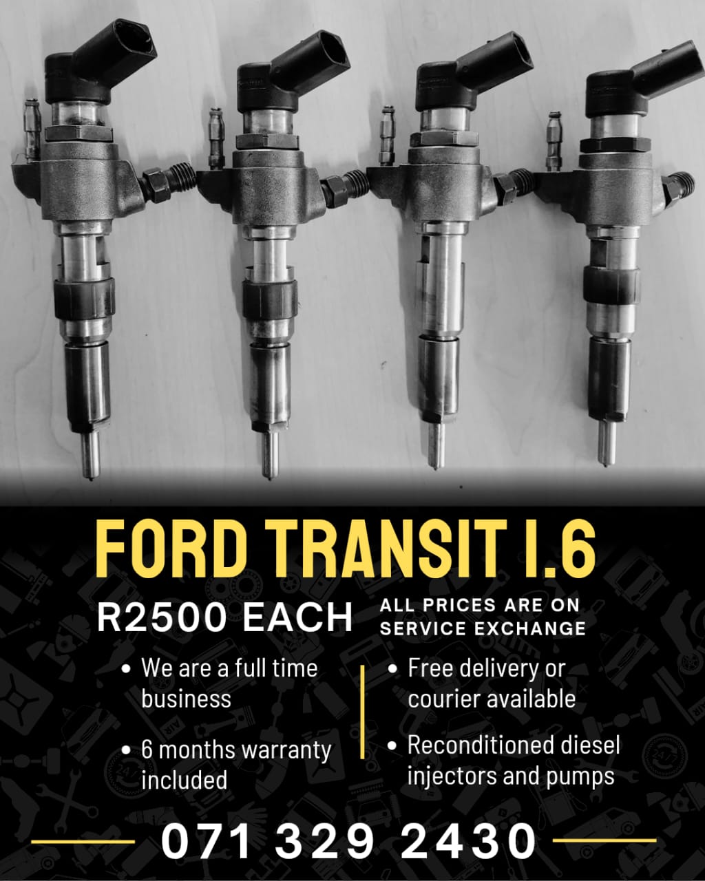 FORD TRANSIT 1.6 INJECTORS FOR SALE WITH WARRANTY - Private Seller FORD TRANSIT 1.6 INJECTORS FOR SALE WITH WARRANTY - Private Seller