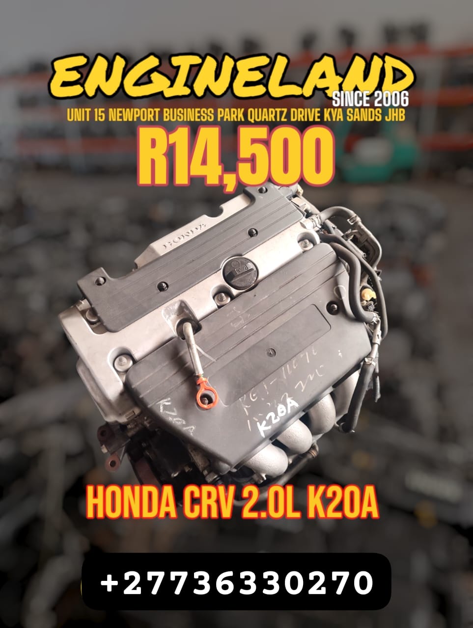 HONDA CRV 2.0L K2OA ENGINE. - Private Seller