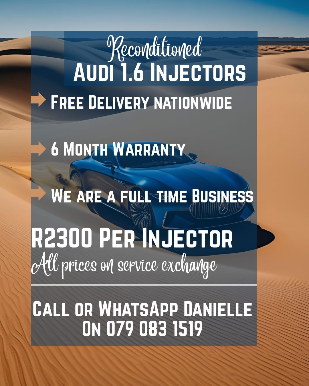 AUDI 1.6 INJECTORS FOR SALE WITH WARRANTY INCLUDED - Private Seller AUDI 1.6 INJECTORS FOR SALE WITH WARRANTY INCLUDED - Private Seller