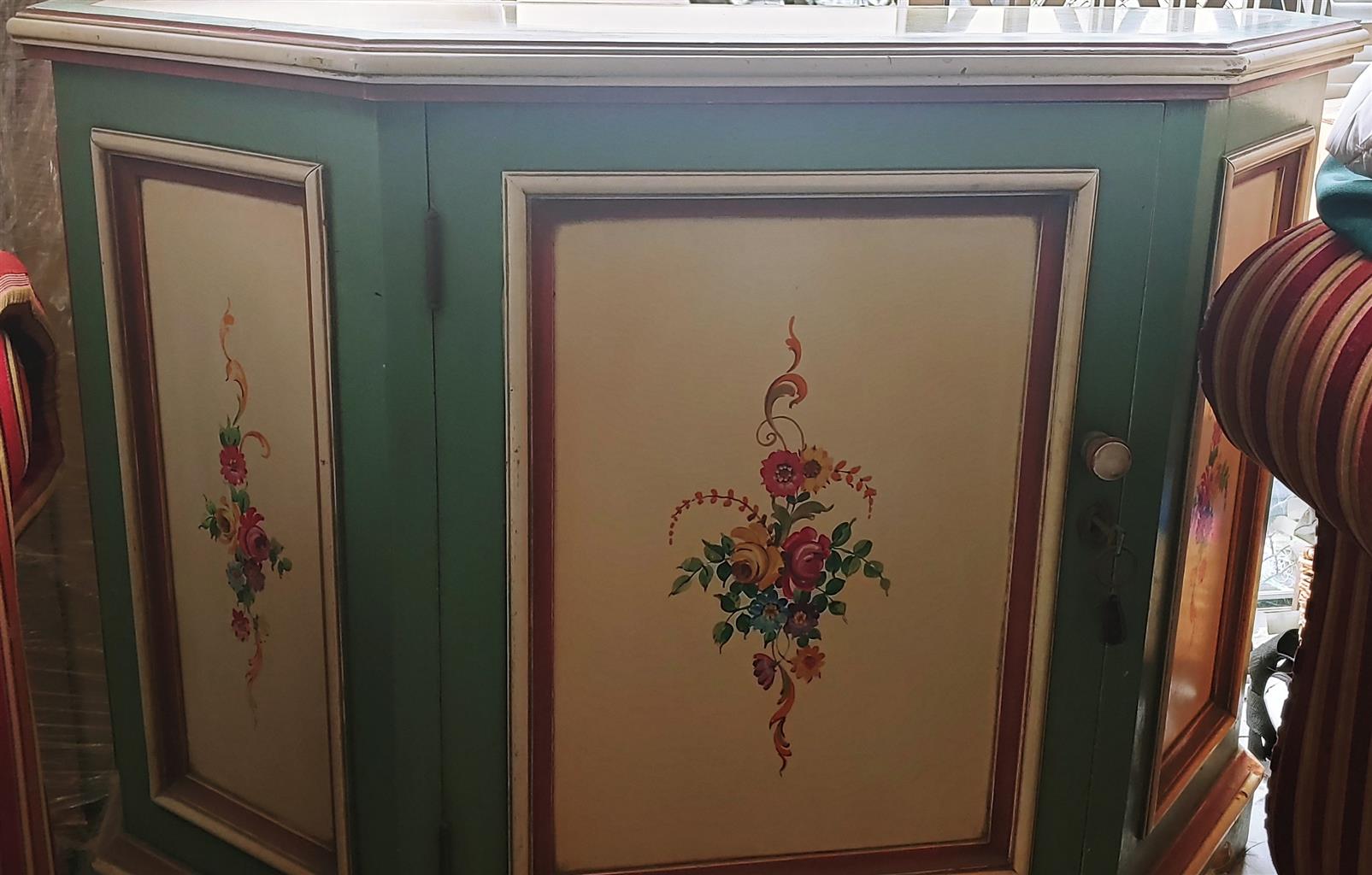 Stunning French Provincial style antique cabinet with matching mirror