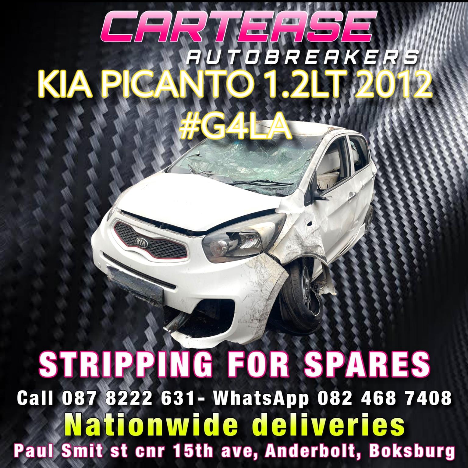 KIA PICANTO 1.2LT 2012 #G4LA STRIPPING FOR SPARES - Private Seller KIA PICANTO 1.2LT 2012 #G4LA STRIPPING FOR SPARES - Private Seller