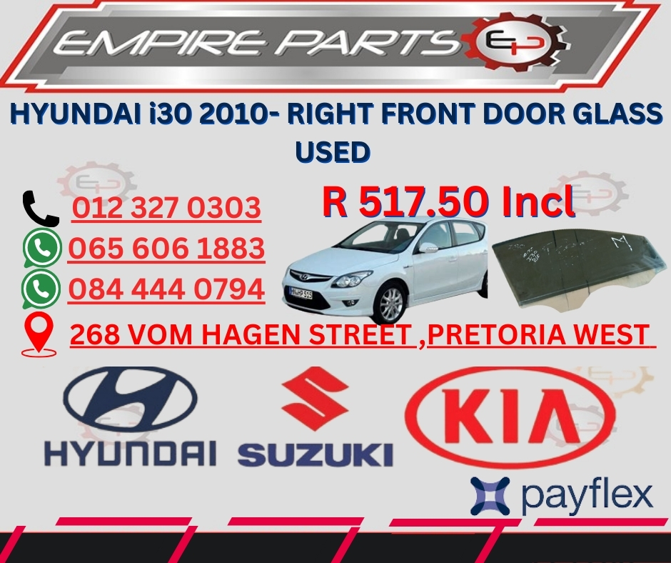 HYUNDAI i30 2010- RIGHT FRONT DOOR GLASS USED - Private Seller