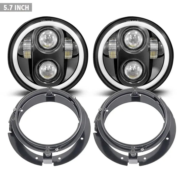 7 inch jeep headlights and brackets - Private Seller