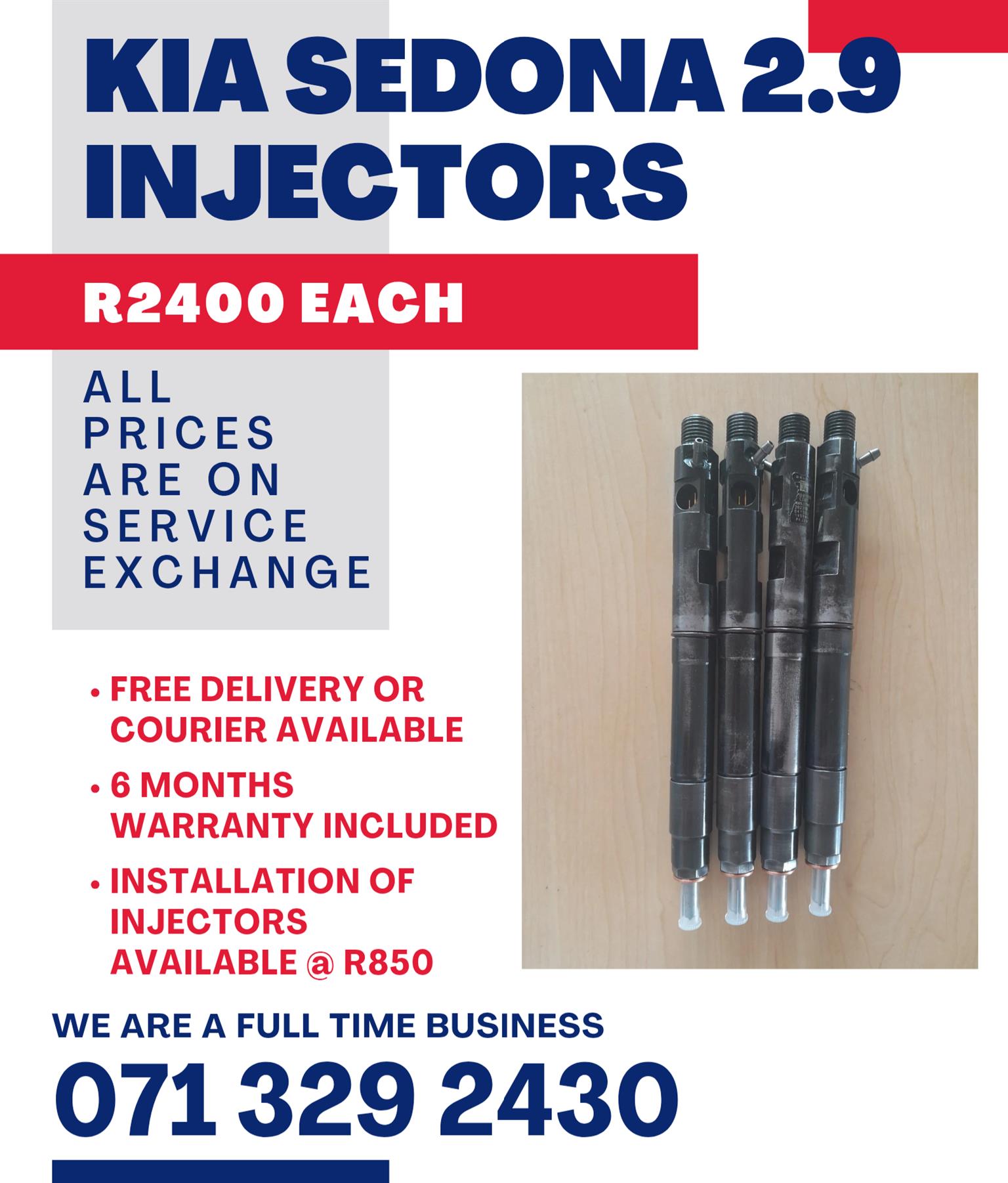 KIA SEDONA 2.9 INJECTORS FOR SALE WITH WARRANTY - Private Seller KIA SEDONA 2.9 INJECTORS FOR SALE WITH WARRANTY - Private Seller