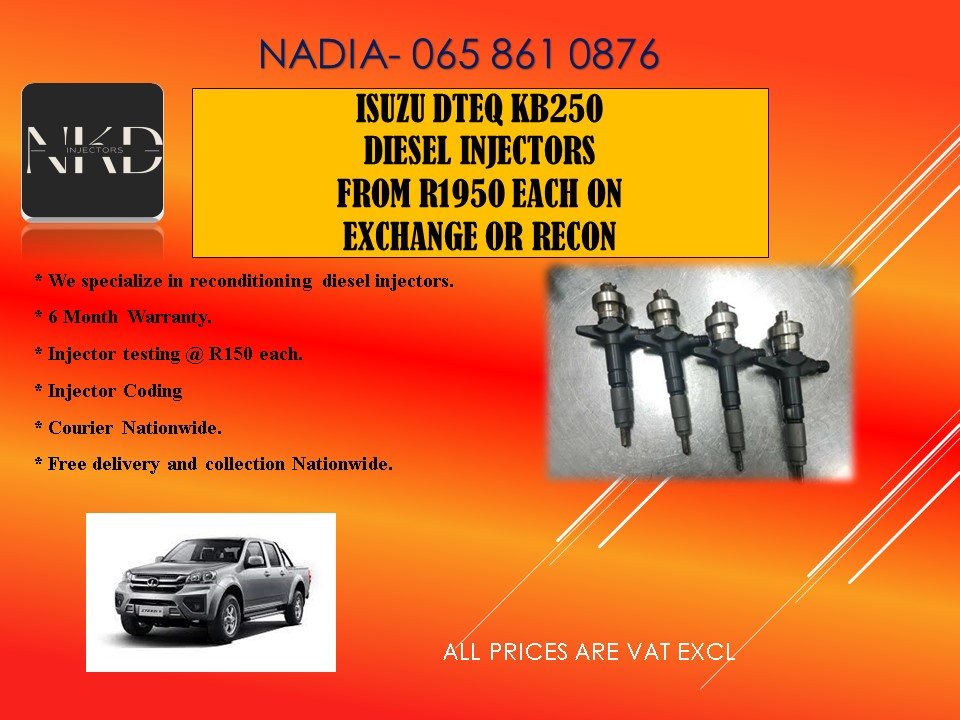 ISUZU DTEQ KB250 DIESEL INJECTORS FOR SALE - Private Seller ISUZU DTEQ KB250 DIESEL INJECTORS FOR SALE - Private Seller
