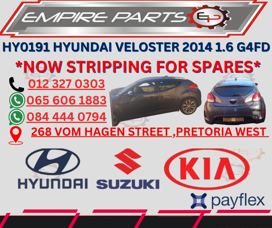 HY0191 HYUNDAI VELOSTER 2014 1.6 G4FD *NOW STRIPPING FOR SPARES* - Private Seller