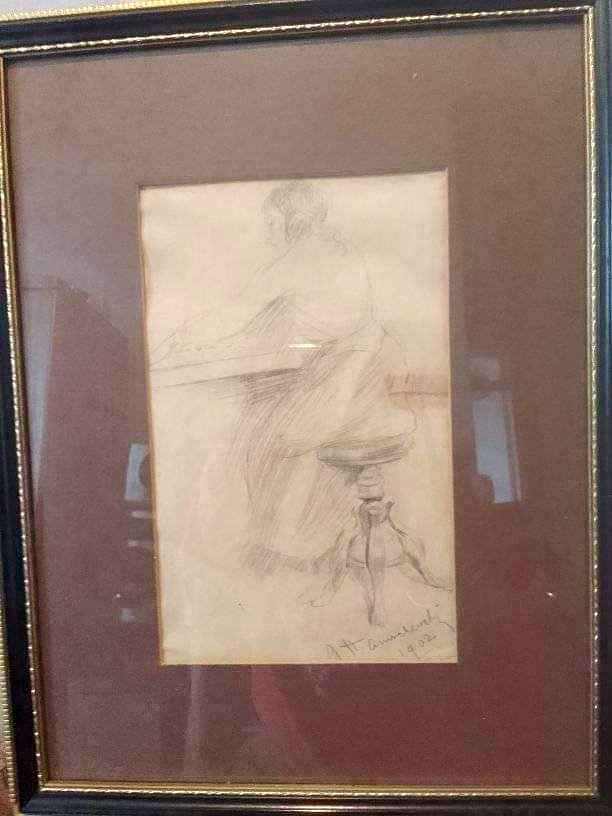 A Pencil drawing by an unknown artist signed and dated 1902 A Pencil drawing by an unknown artist signed and dated 1902