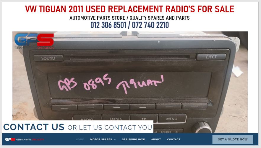 VW Tiguan 2011 used replacement radios for sale - Private Seller VW Tiguan 2011 used replacement radios for sale - Private Seller