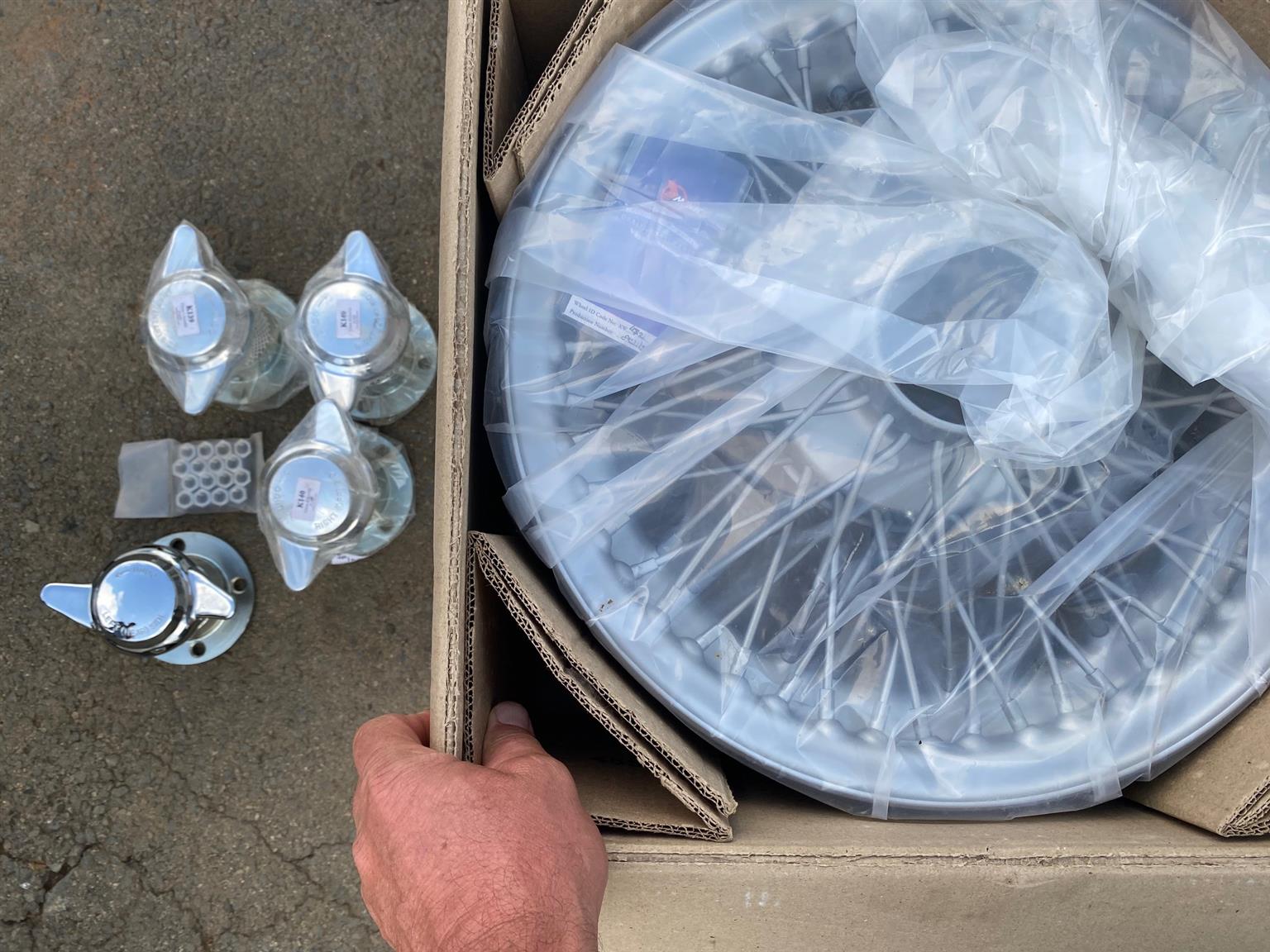 Wire wheels set of 5 BRAND NEW with 52mm hubs