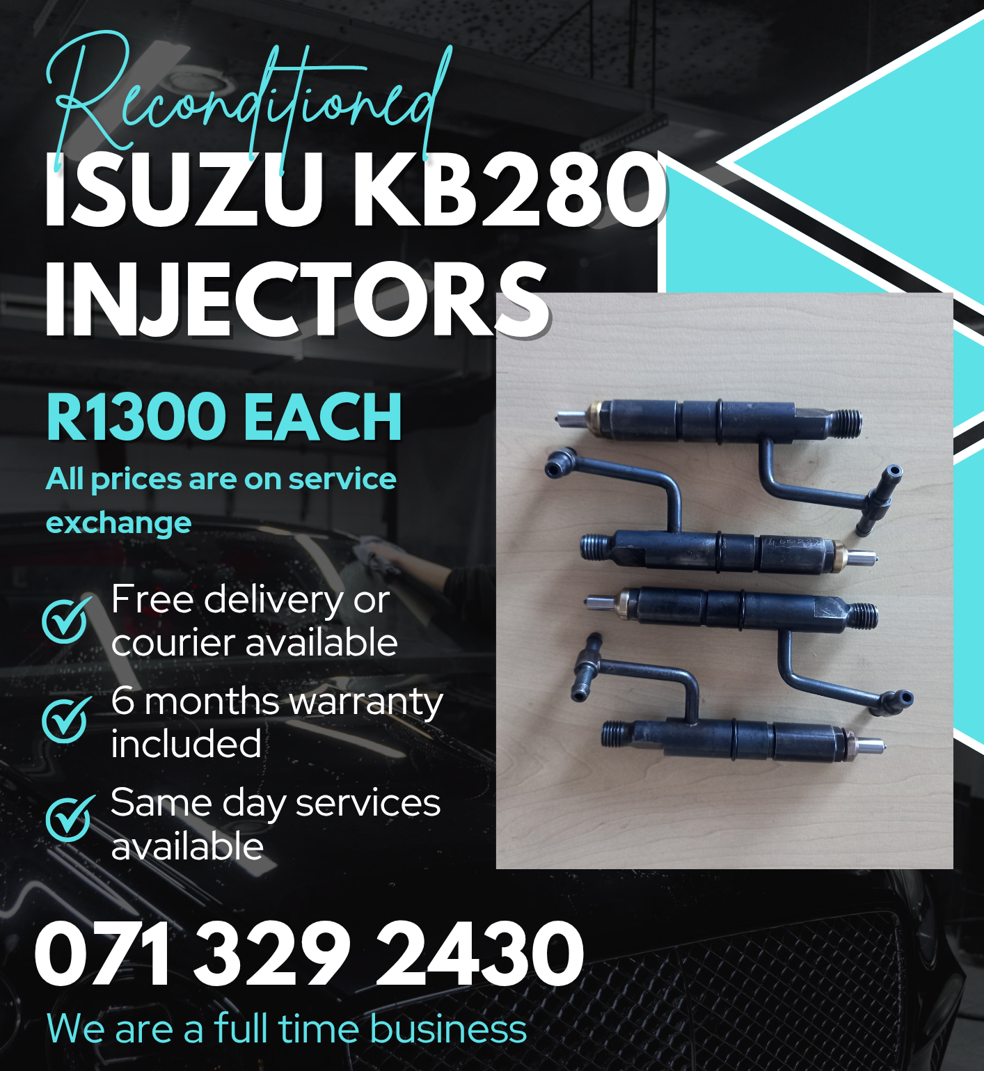 ISUZU KB280 INJECTORS FOR SALE WITH WARRANTY ON