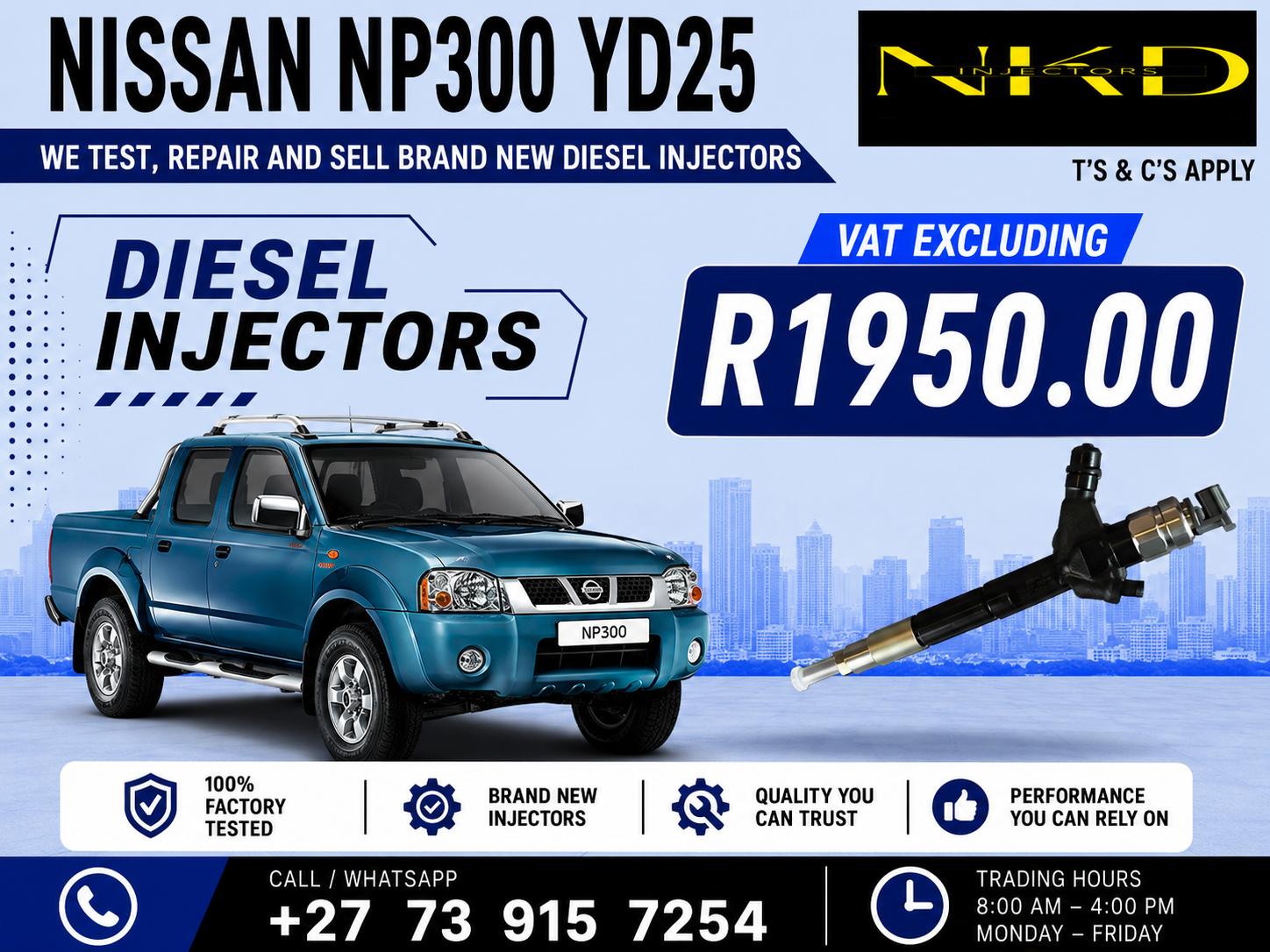 Nissan_NP300_YD25_MB4_Denso_Injectors - Private Seller Nissan_NP300_YD25_MB4_Denso_Injectors - Private Seller