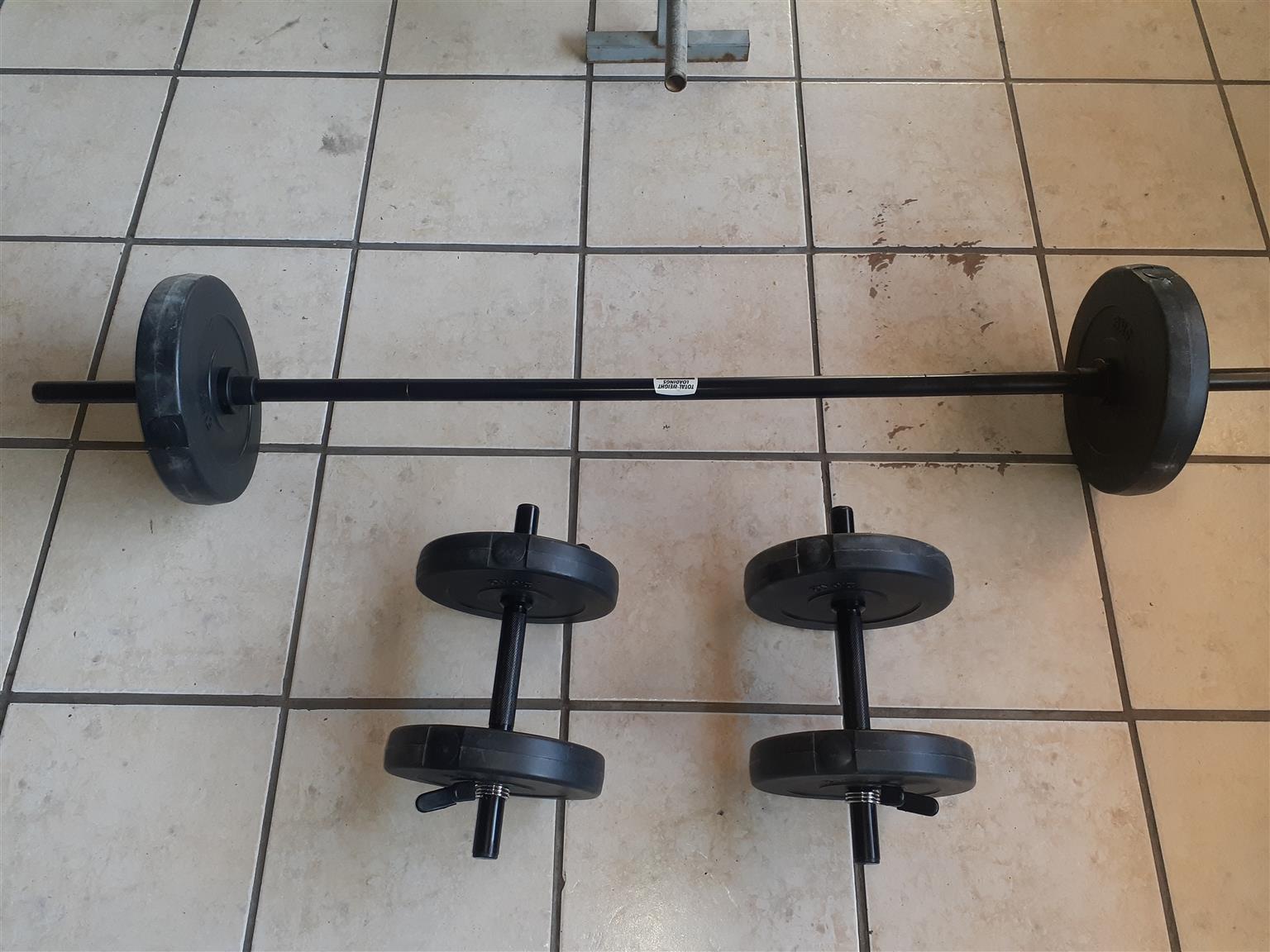 Complete gym bench and weights. R1200 for everything ( negotiable).