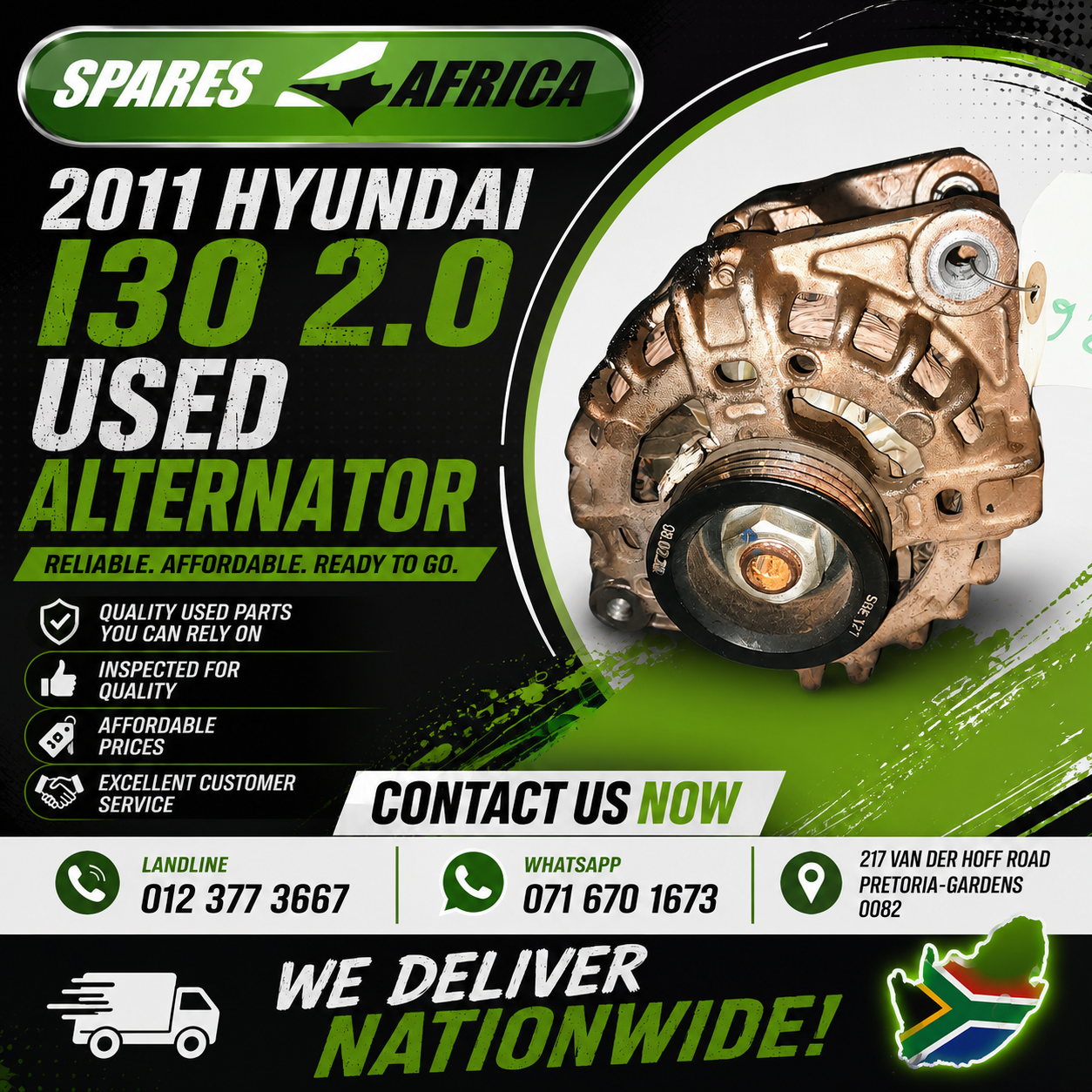 2011 HYUNDAI i30 2.0 USED ALTERNATOR FOR SALE - Private Seller 2011 HYUNDAI i30 2.0 USED ALTERNATOR FOR SALE - Private Seller