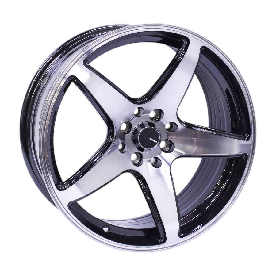 17″ YKW AS2 4/100 & 4/114 Black Machine Face Alloy Wheels