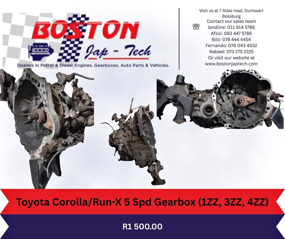 Toyota Corolla/Run-X 5 Spd Gearbox (1ZZ, 3ZZ, 4ZZ) - Private Seller Toyota Corolla/Run-X 5 Spd Gearbox (1ZZ, 3ZZ, 4ZZ) - Private Seller