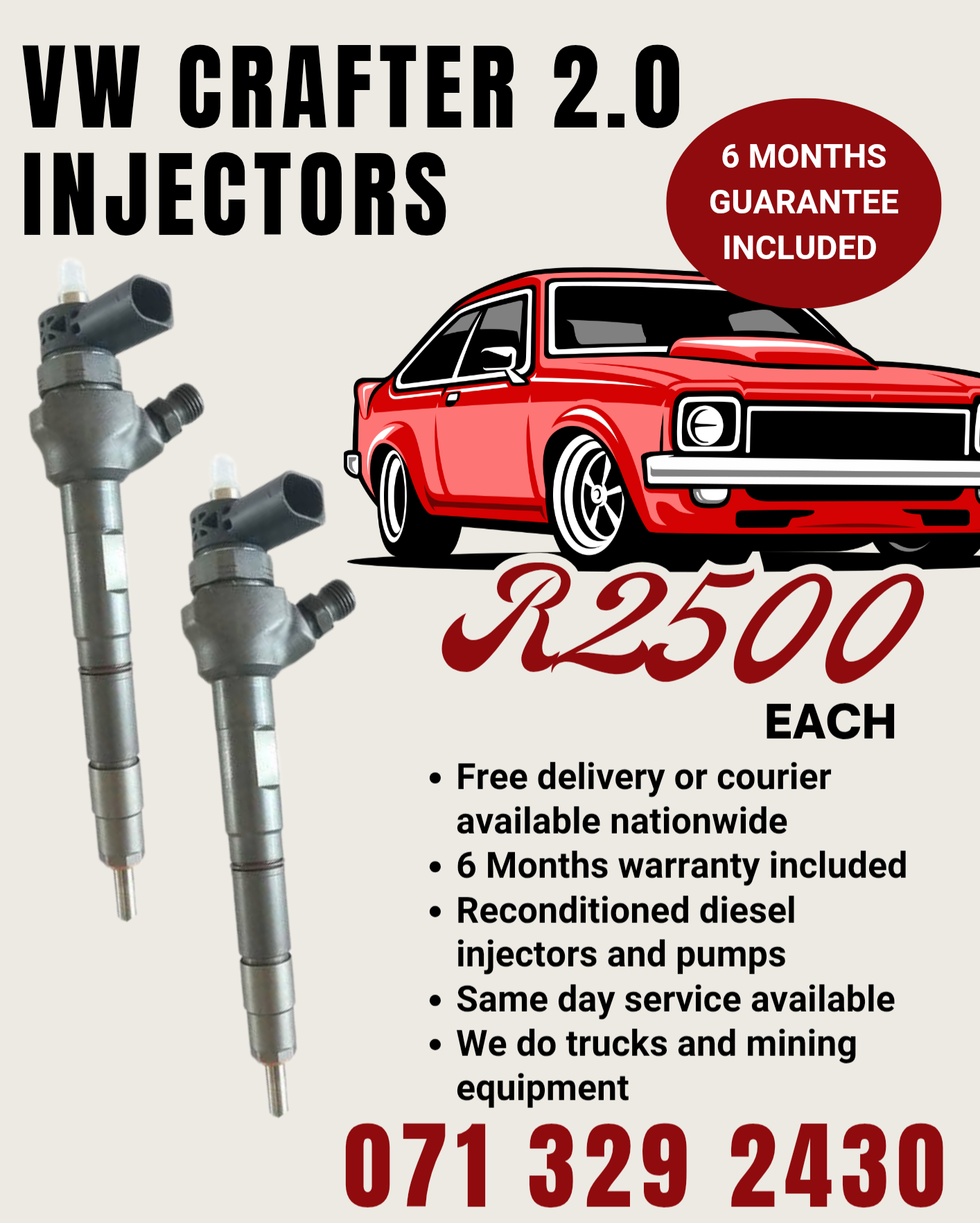 VW CRAFTER 2.0 INJECTORS FOR SALE WITH WARRANTY INCLUDED - Private Seller VW CRAFTER 2.0 INJECTORS FOR SALE WITH WARRANTY INCLUDED - Private Seller