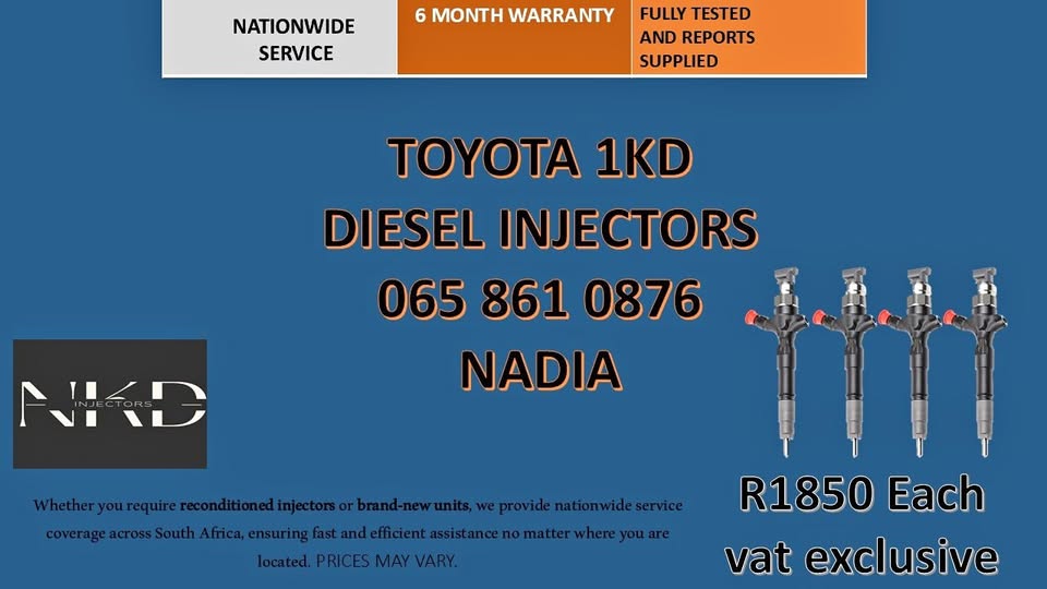 TOYOTA 1KD DIESEL INJECTORS FOR SALE - Private Seller TOYOTA 1KD DIESEL INJECTORS FOR SALE - Private Seller