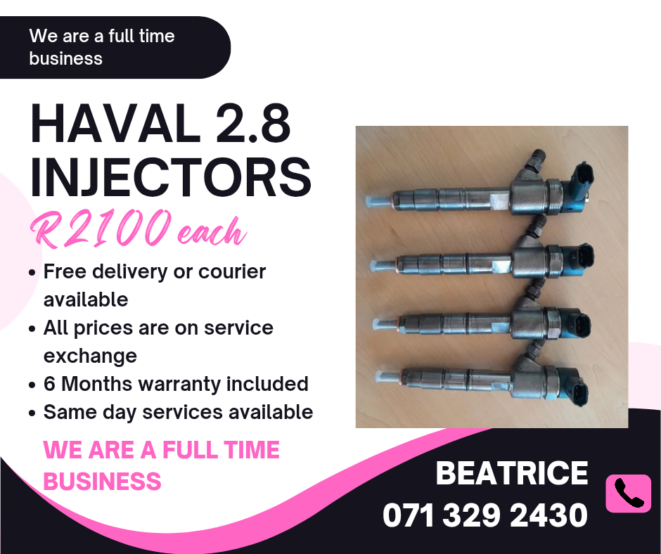 HAVAL 2.8 DIESEL INJECTORS FOR SALE WITH WARRANTY - Private Seller HAVAL 2.8 DIESEL INJECTORS FOR SALE WITH WARRANTY - Private Seller