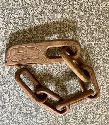 Hand carved wood chain