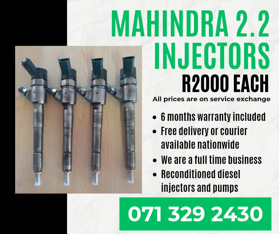 MAHINDRA 2.2 INJECTORS FOR SALE WITH WARRANTY INCLUDED - Private Seller MAHINDRA 2.2 INJECTORS FOR SALE WITH WARRANTY INCLUDED - Private Seller
