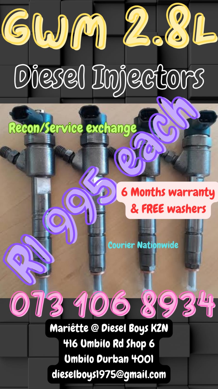 GWM 2.8L Diesel Injectors - Private Seller
