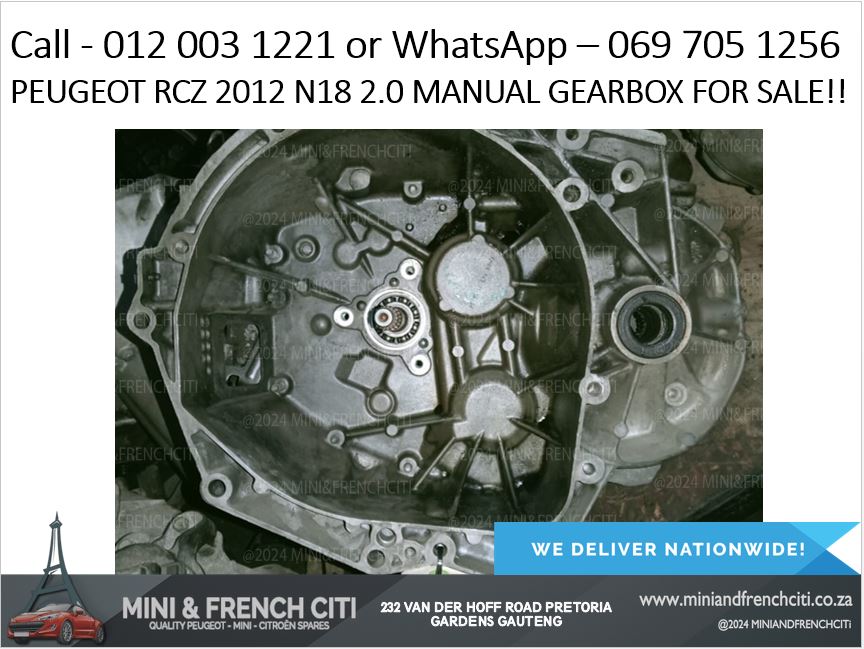 Peugeot RCZ 2012 N18 2.0 Manual Gearbox For Sale - OEM Transmission Unit - Private Seller Peugeot RCZ 2012 N18 2.0 Manual Gearbox For Sale - OEM Transmission Unit - Private Seller