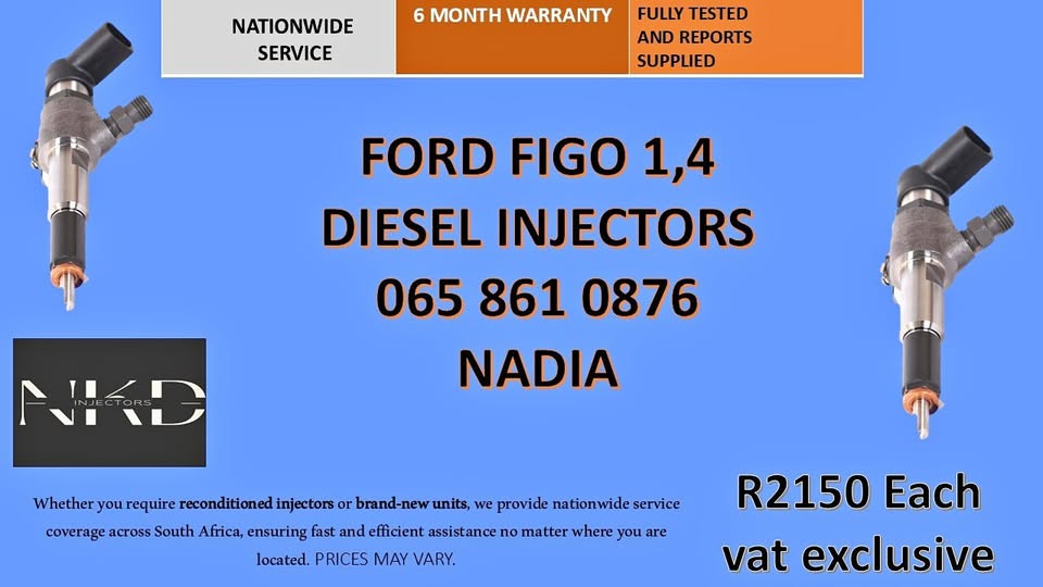 FORD FIGO 1,4 DIESEL INJECTORS FOR SALE - Private Seller FORD FIGO 1,4 DIESEL INJECTORS FOR SALE - Private Seller