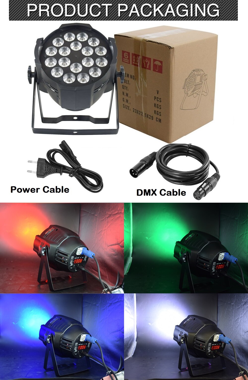 Professional Disco Stage DJ Party Wash LED Light DMX512 PARCAN 6in1 RGBWA-UV.NEW
