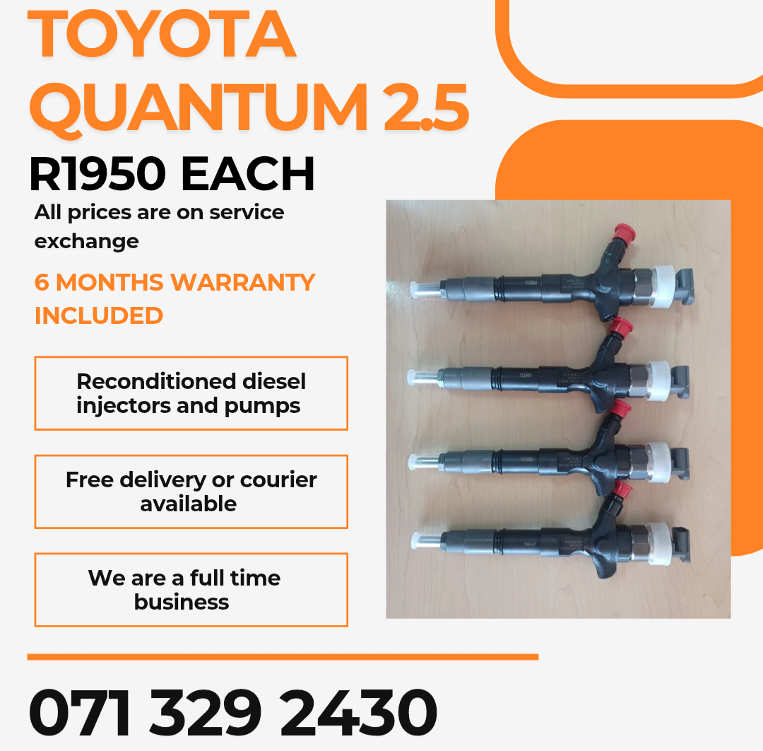 TOYOTA QUANTUM 2.5 INJECTORS FOR SALE WITH WARRANTY INCLUDED - Private Seller TOYOTA QUANTUM 2.5 INJECTORS FOR SALE WITH WARRANTY INCLUDED - Private Seller