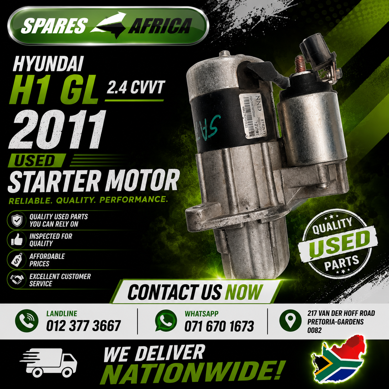 HYUNDAI H1 GL 2.4 CVVT 2011 USED STARTER MOTOR FOR SALE - Private Seller HYUNDAI H1 GL 2.4 CVVT 2011 USED STARTER MOTOR FOR SALE - Private Seller
