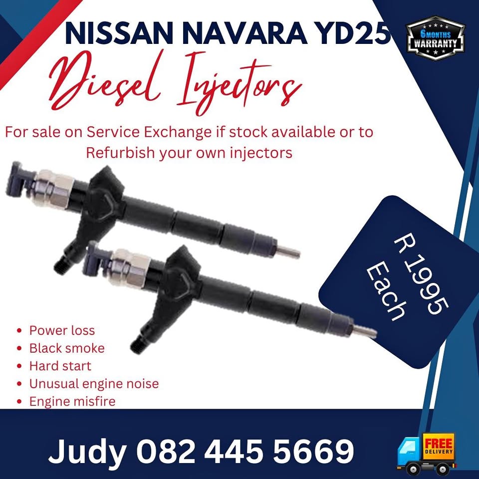 Nissan Navara YD25 Diesel Injectors for sale on service exchange or to recon