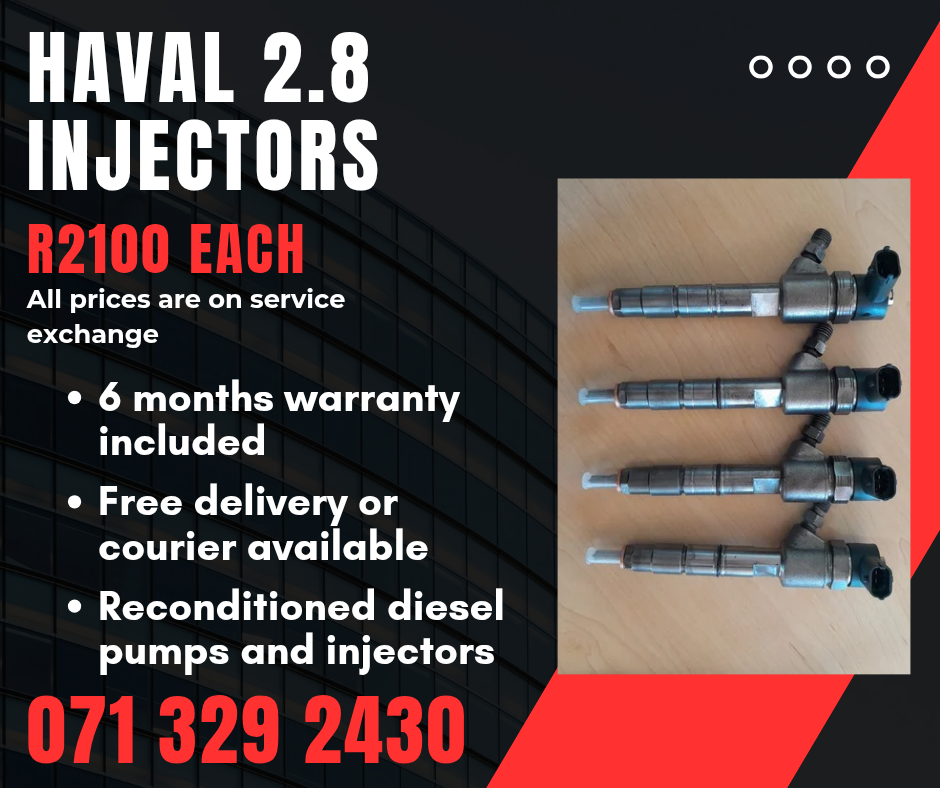 HAVAL 2.8 INJECTORS FOR SALE WITH WARRANTY INCLUDED - Private Seller HAVAL 2.8 INJECTORS FOR SALE WITH WARRANTY INCLUDED - Private Seller