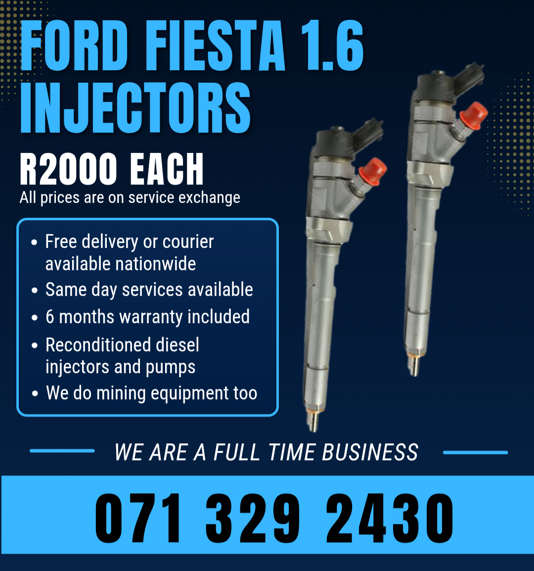 FORD FIESTA 1.6 INJECTORS FOR SALE WITH WARRANTY - Private Seller FORD FIESTA 1.6 INJECTORS FOR SALE WITH WARRANTY - Private Seller
