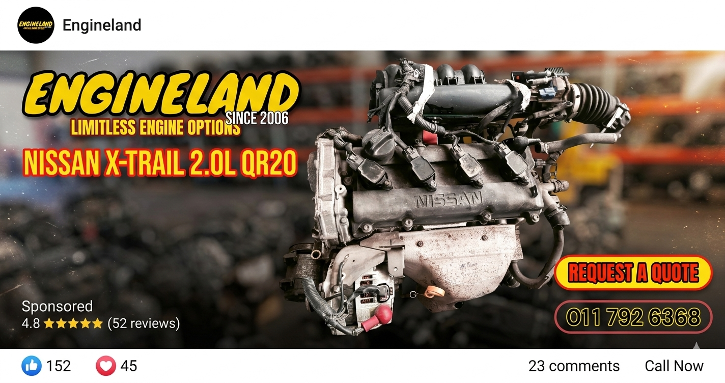 Nissan X-Trail 2.0L QR20 engine - Private Seller Nissan X-Trail 2.0L QR20 engine - Private Seller