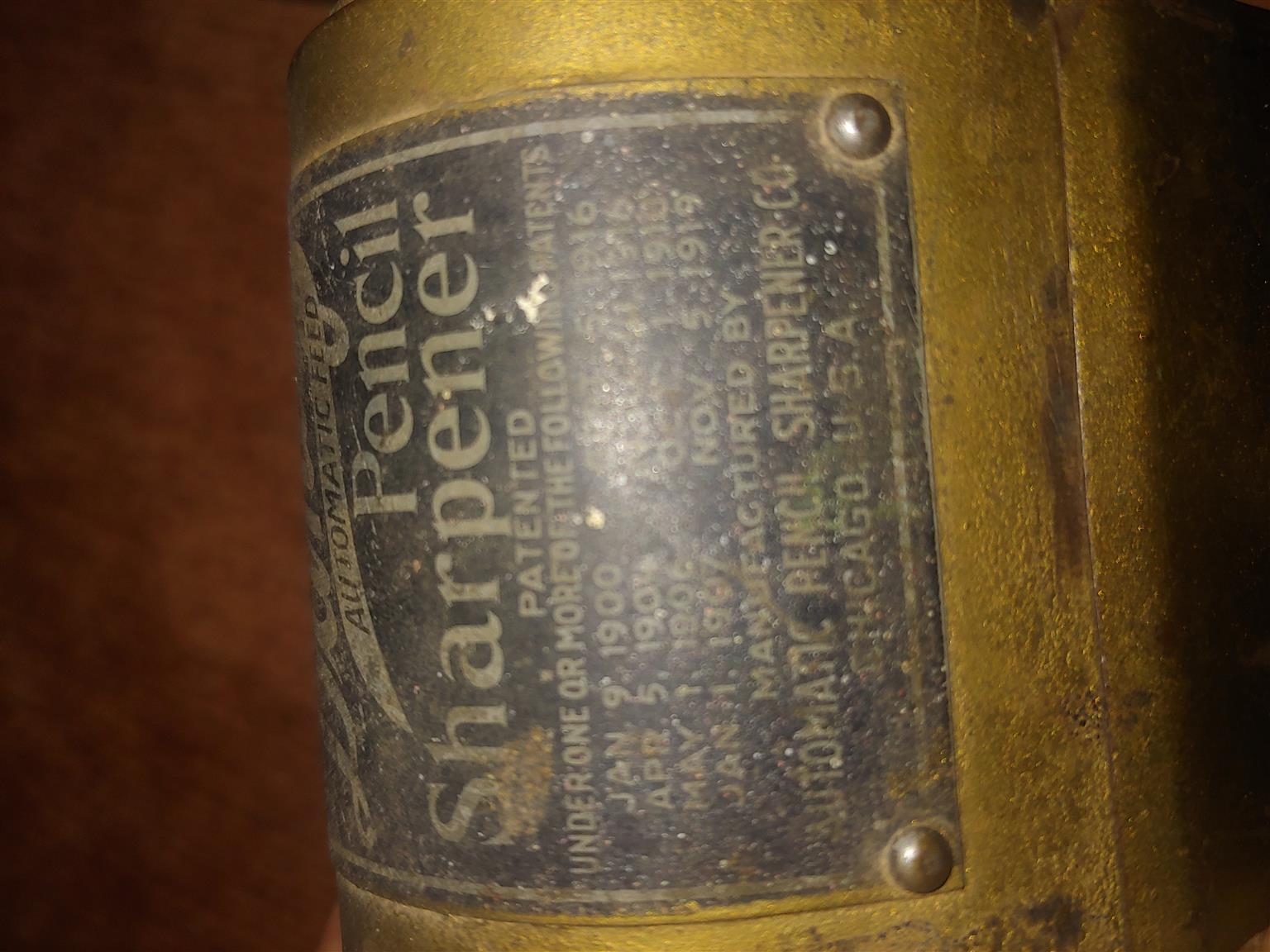 Antique dandy pencil sharpener