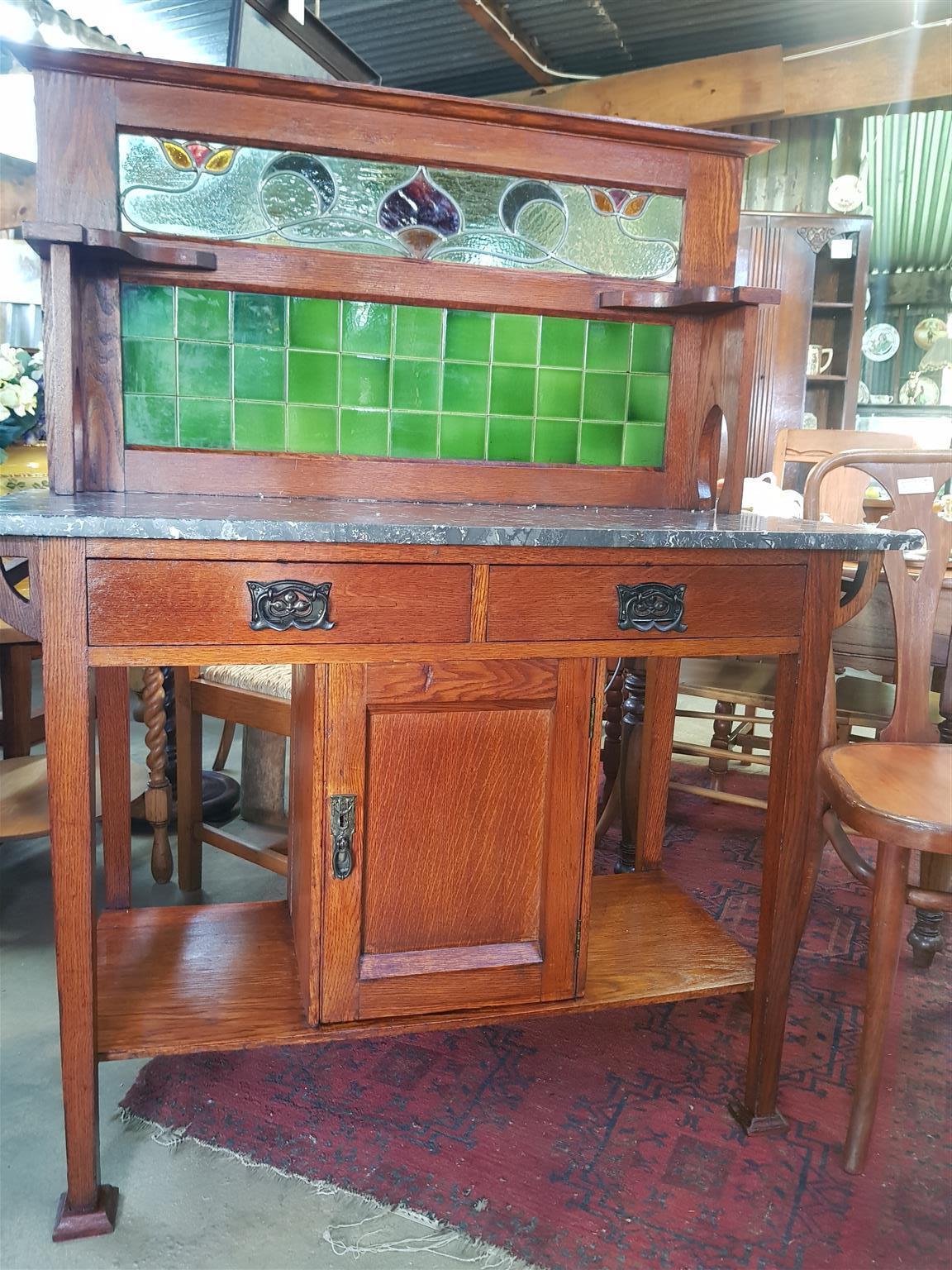 Superb Oak Washstand ~ Circa 1900's