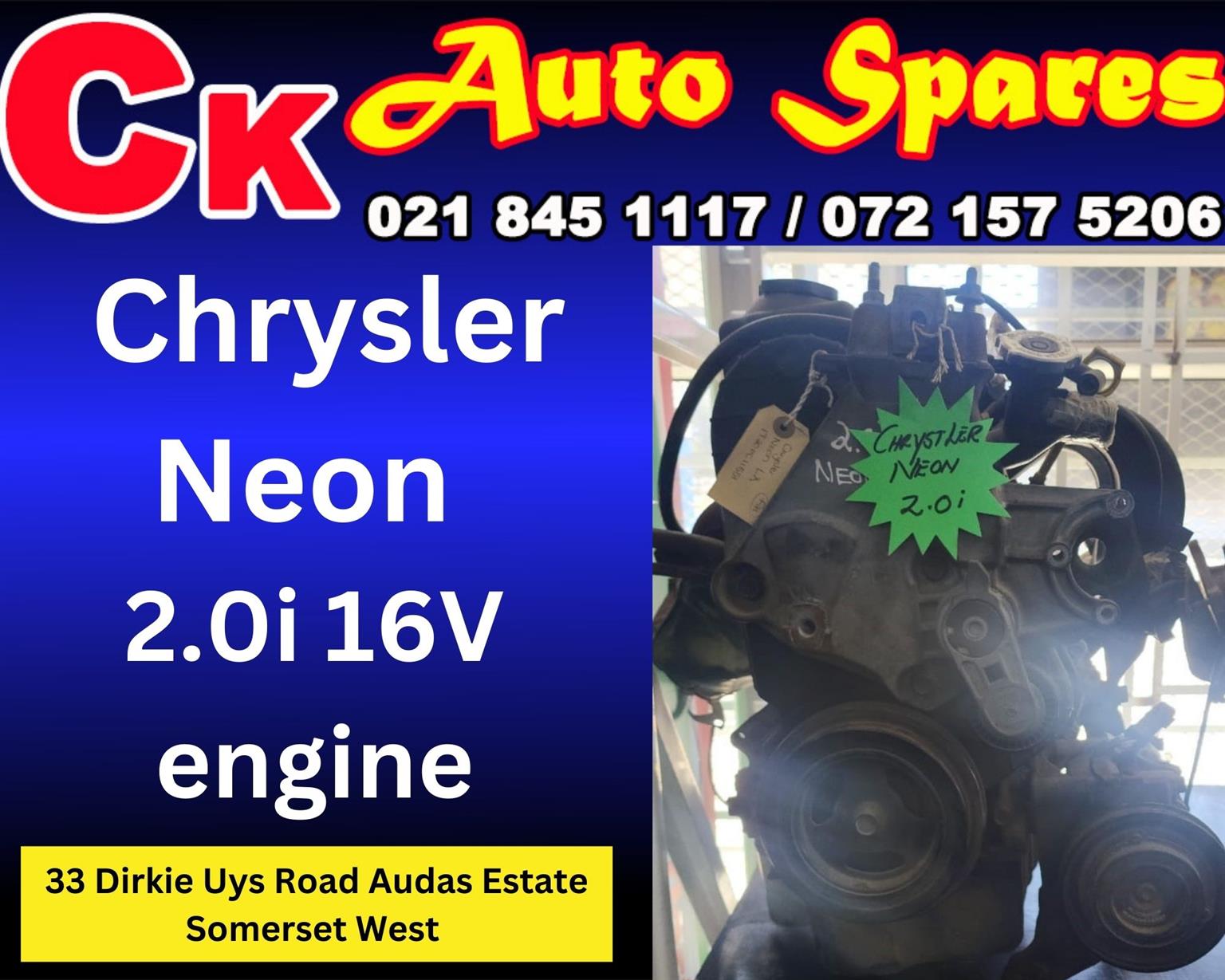 Chrysler Neon 2.0i 16V engine for sale - Private Seller Chrysler Neon 2.0i 16V engine for sale - Private Seller