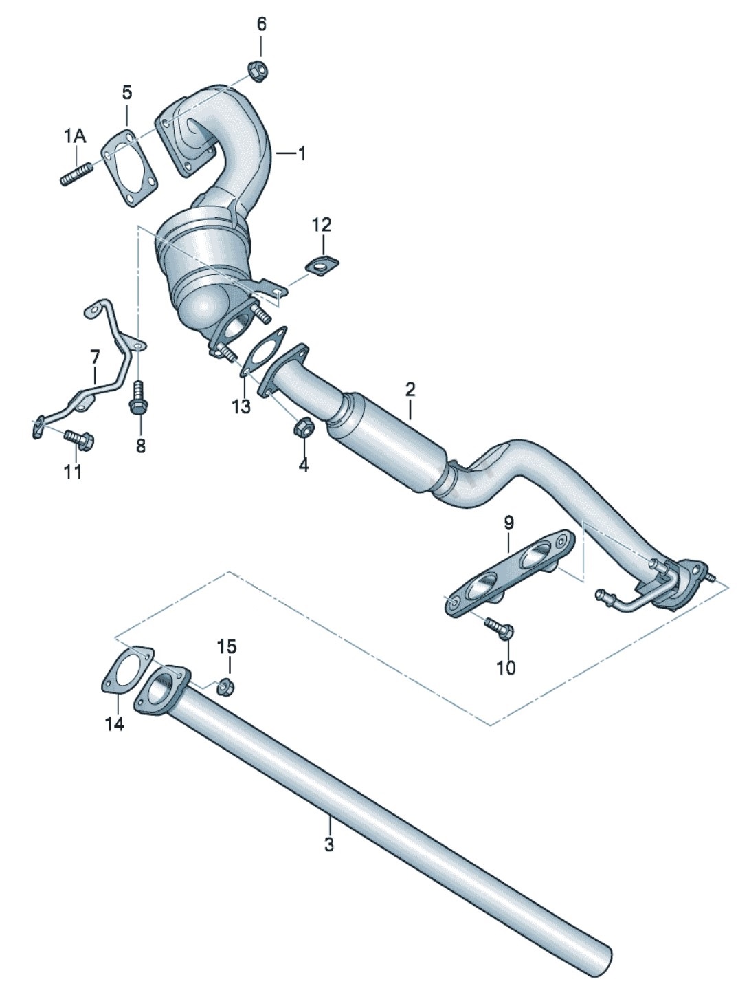 VW 1.4 TSI  Scirocco Exhaust Pipe
