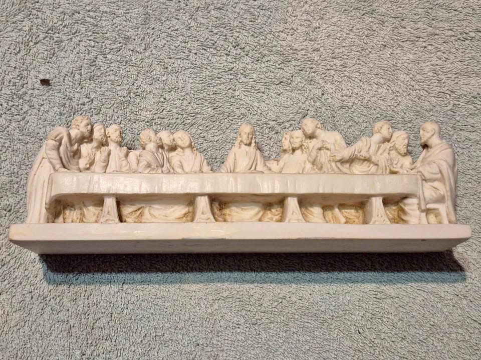 Vintage Last Supper L Toni Shelf Sculpture Jesus Disciples