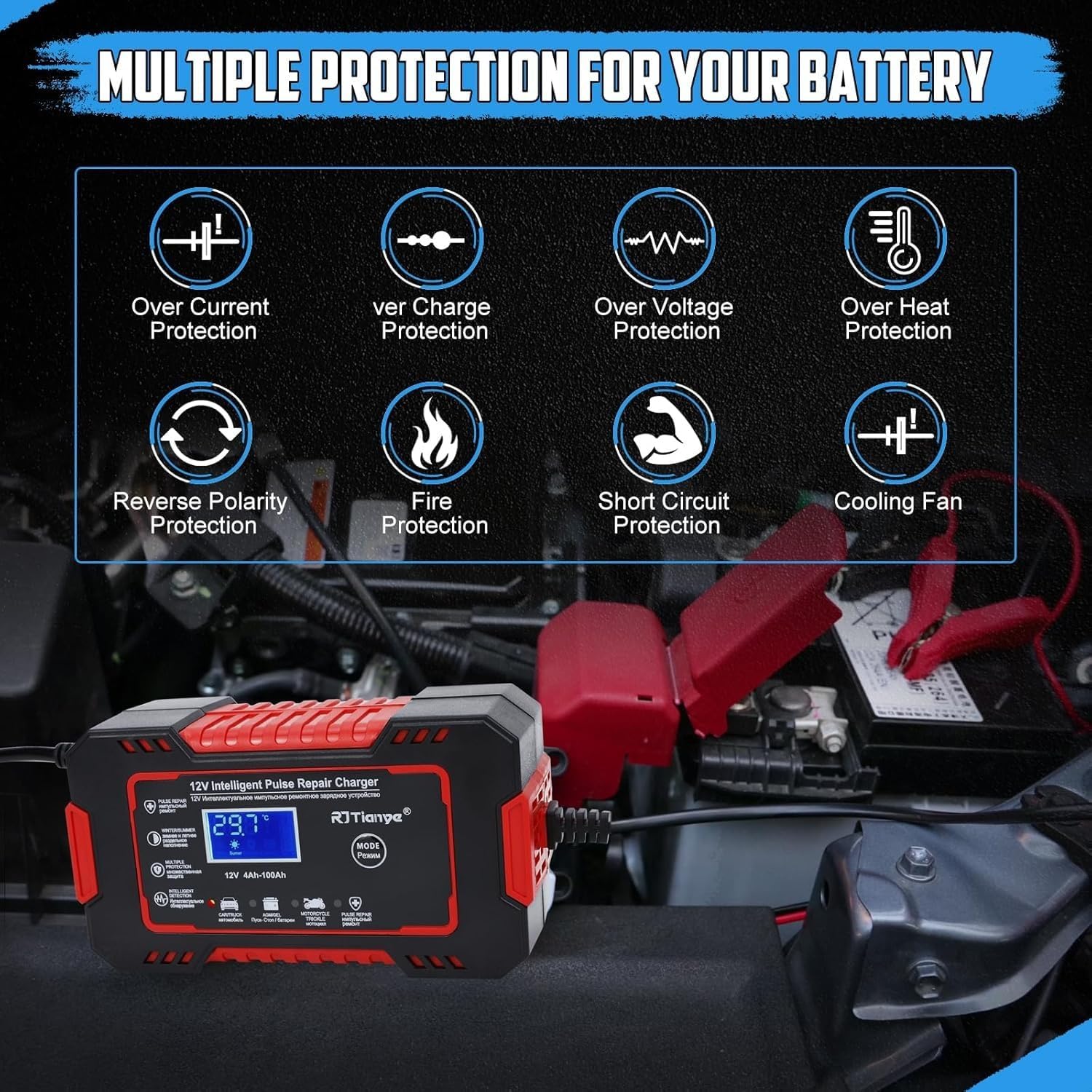 12V 6A Smart Pulse Battery Charger for 2Ah–100Ah Lead-Acid, AGM, Gel – Auto Repa - Private Seller 12V 6A Smart Pulse Battery Charger for 2Ah–100Ah Lead-Acid, AGM, Gel – Auto Repa - Private Seller