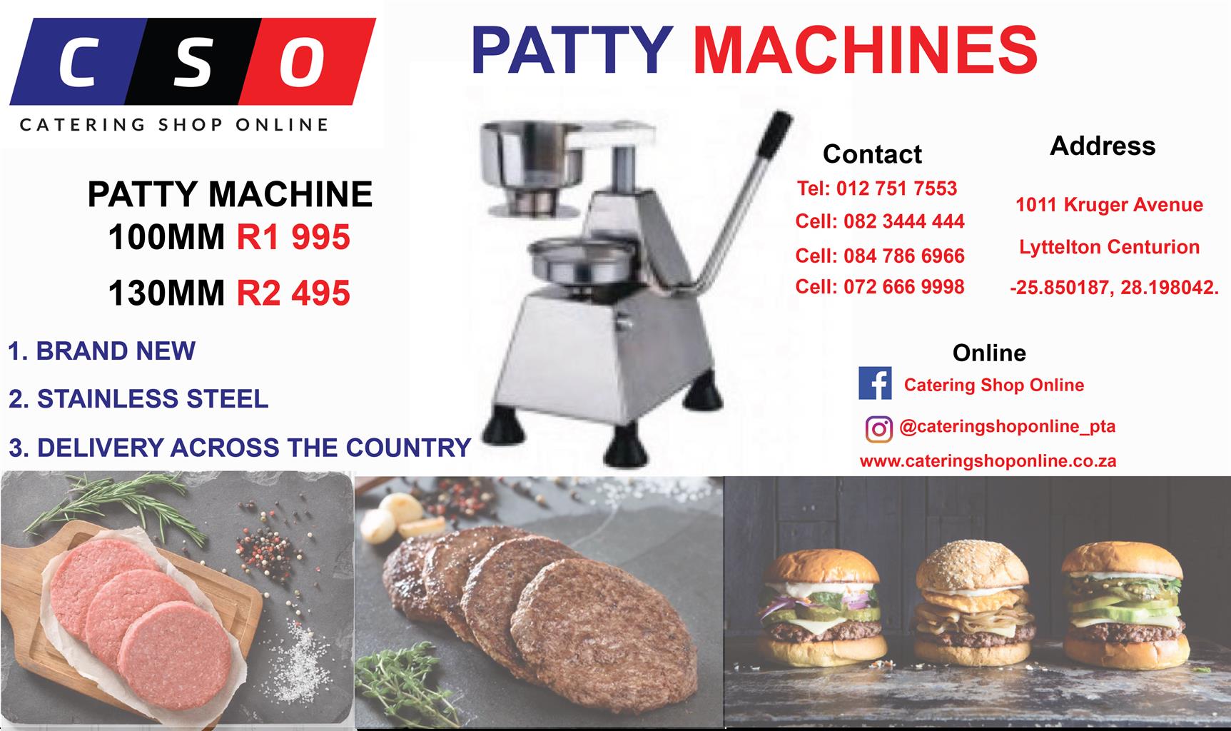 Patty Machines Available for sale