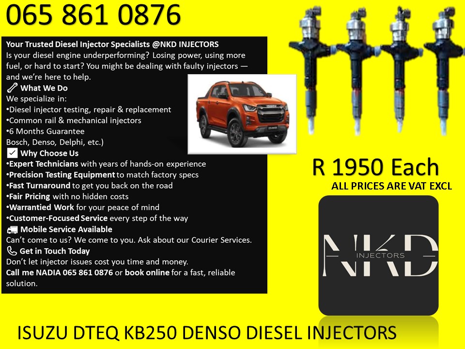 ISUZU KB250 & KB300 DIESEL INJECTORS FOR SALE OR RECON - Private Seller ISUZU KB250 & KB300 DIESEL INJECTORS FOR SALE OR RECON - Private Seller