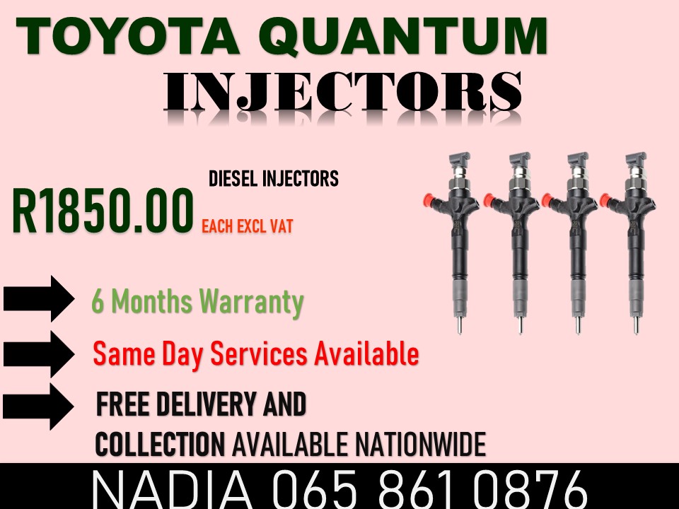 DIESEL INJECTORS FOR SALE OR TO RECON WITH WARRANTY FOR TOYOTA QUANTUM - Private Seller DIESEL INJECTORS FOR SALE OR TO RECON WITH WARRANTY FOR TOYOTA QUANTUM - Private Seller