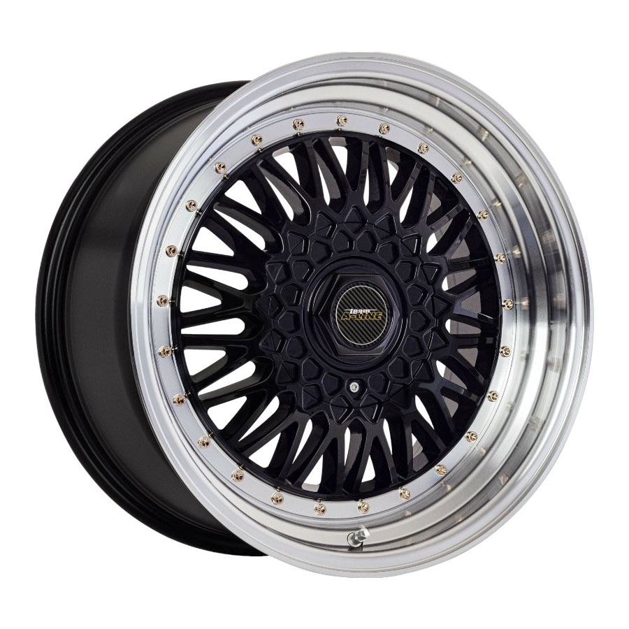 17″ A-Line Villain 4/100 & 4/114 Black machine Lip Alloy Wheels with Gold Rivets 17″ A-Line Villain 4/100 & 4/114 Black machine Lip Alloy Wheels with Gold Rivets
